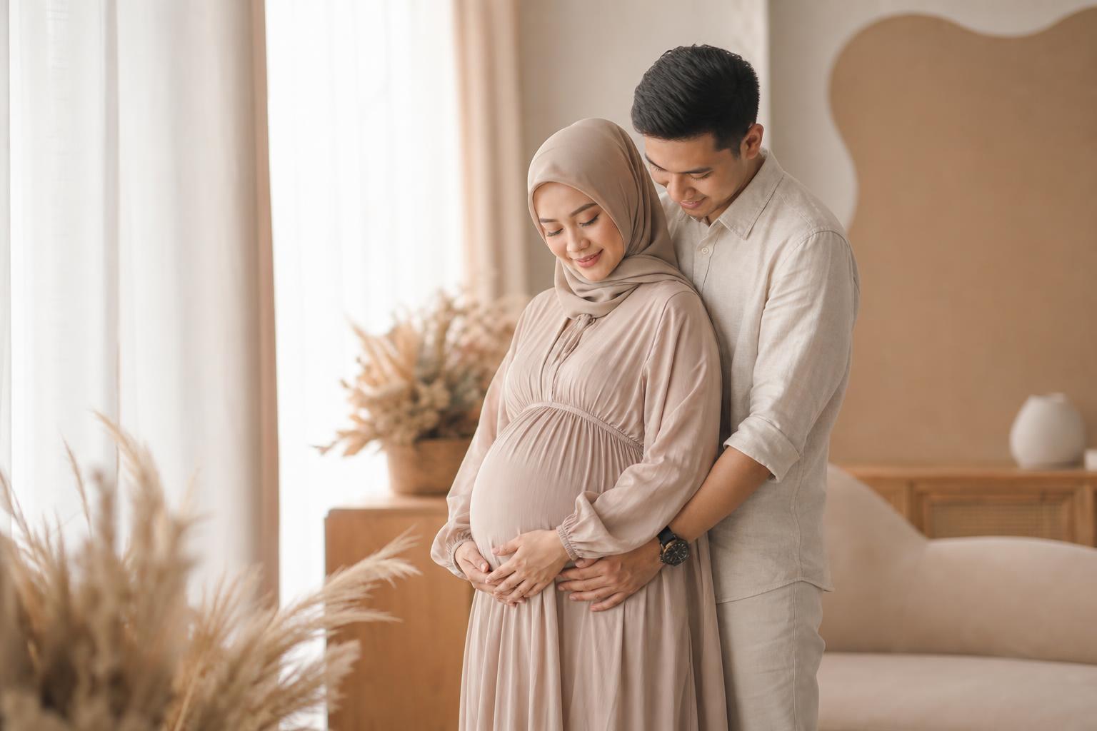 Foto AI maternity keluarga Indonesia
